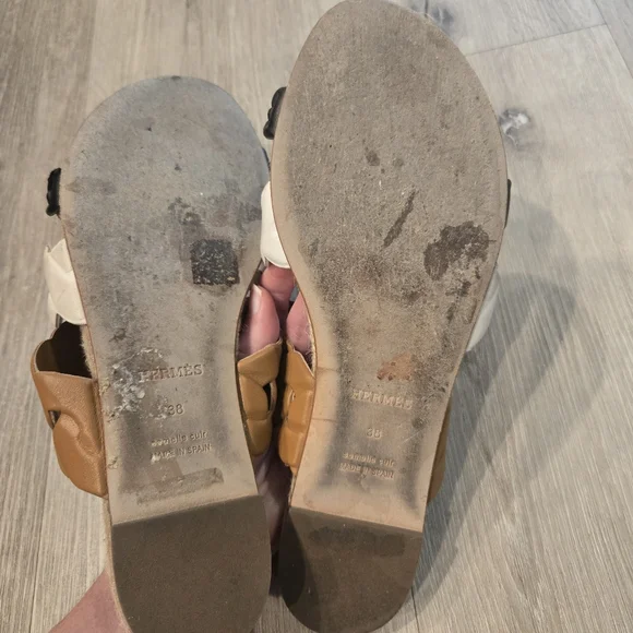 HERMES Gwen Espadrilles Sandals Slides Size 38 - Picture 6 of 8